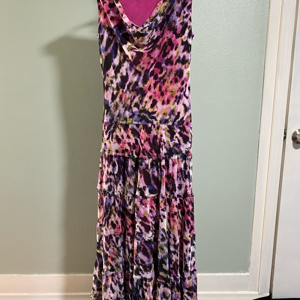 Jones New York Vibrant Leopard Print Maxi Dress